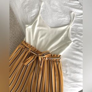 Yellow and white jumpsuit - size M